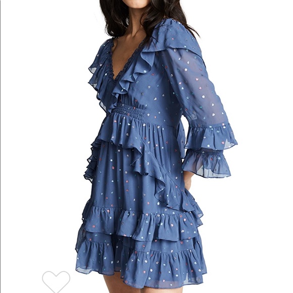 REBECCA TAYLOR Glitter Gem Chiffon Dress - Picture 6 of 10